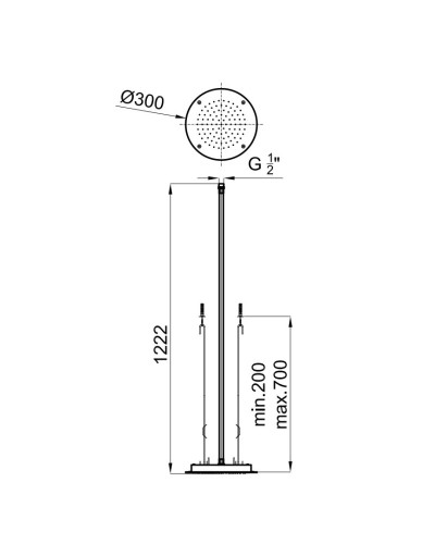 Верхний душ 300х300 мм Noken Rondo N185709907