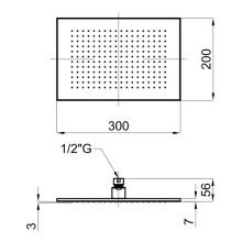 Верхний душ 300х200 мм Noken Neptune Slim Recto N192579924
