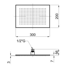 Верхний душ 300х200 мм Noken Neptune Slim Recto N192579924