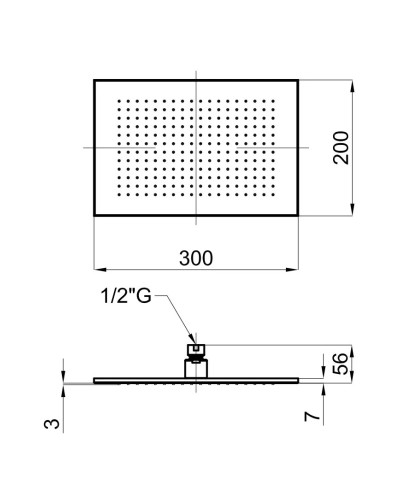 Верхний душ 300х200 мм Noken Neptune Slim Recto N192579924