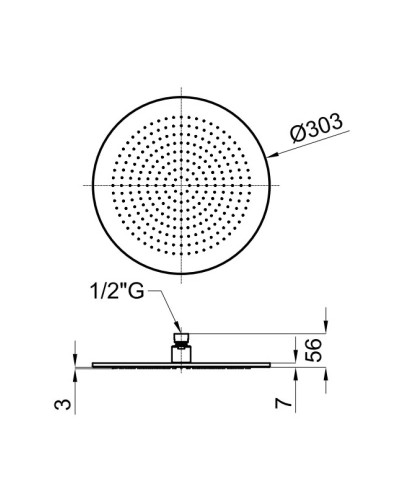 Верхний душ 303 мм Noken Neptune Slim Rondo N192579931