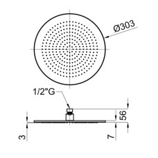 Верхний душ 303 мм Noken Neptune Slim Rondo N192579955