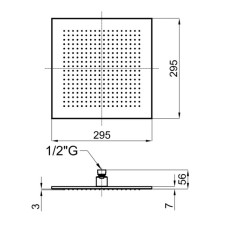 Верхний душ 295 мм Noken Neptune Slim Square N192579916