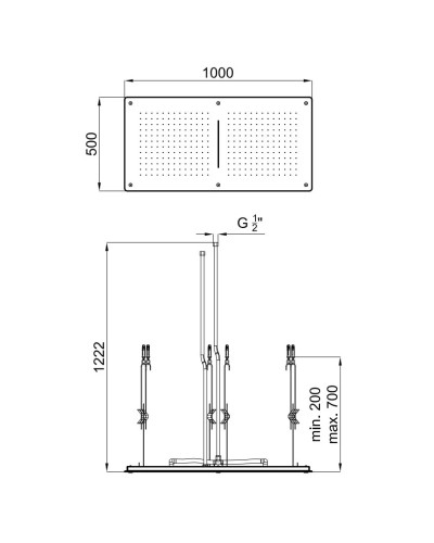 Верхний душ 1000х500 мм Noken NK Logic Recto N186490008