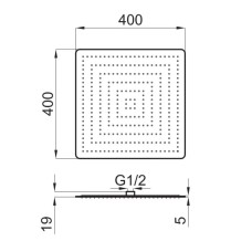 Верхний душ 400 мм Noken NK Logic Square N199999804