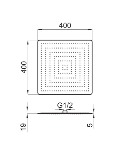 Верхний душ 400 мм Noken NK Logic Square N199999804