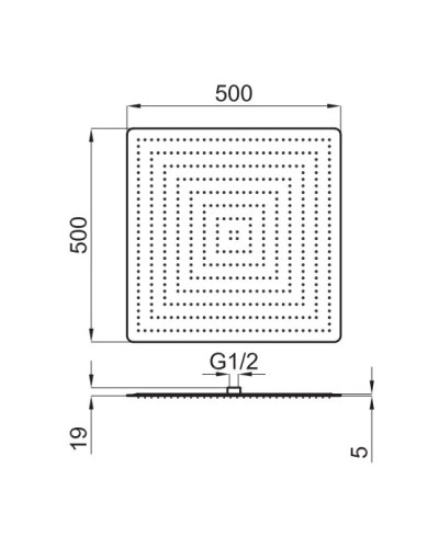 Верхний душ 400 мм Noken NK Logic Square N199999810