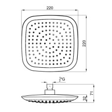 Верхний душ 220 мм Noken Urban N199999729