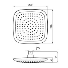 Верхний душ 220 мм Noken Urban N199999727