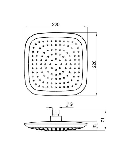 Верхний душ 220 мм Noken Urban N199999727