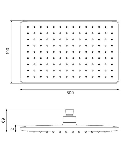 Верхний душ Iddis Slide SLI31CPi64 Хром