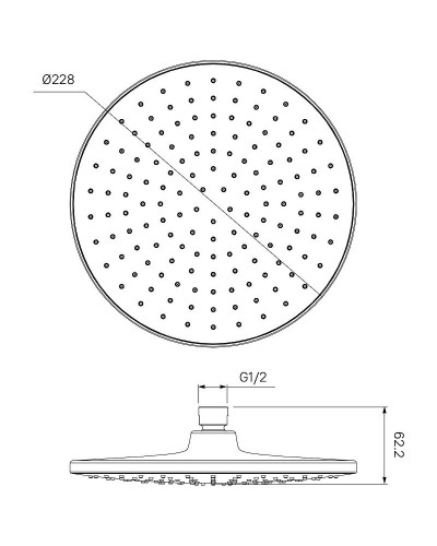 Верхний душ Iddis Optima Home OPH22BRi64 Черный матовый