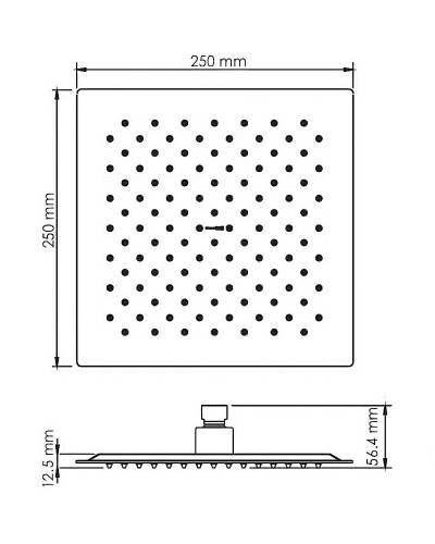 Верхний душ WasserKRAFT A255 Черный матовый