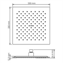 Верхний душ WasserKRAFT Sauer A256 Золото глянцевое