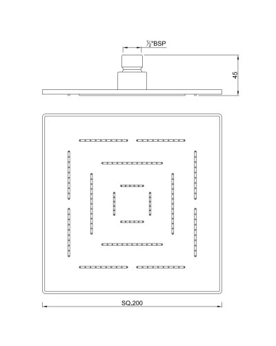 Верхний душ 200 мм Jaquar Maze OHS-CHR-1619