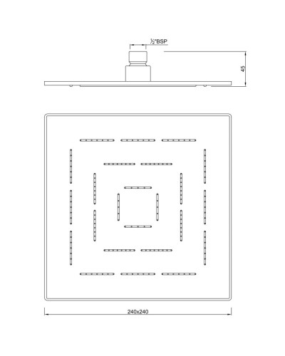Верхний душ 240 мм Jaquar Maze OHS-CHR-1629