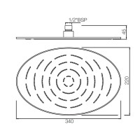 Верхний душ 340х220 мм Jaquar Maze OHS-CHR-1635