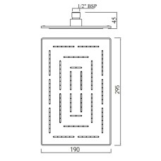 Верхний душ 295х190 мм Jaquar Maze OHS-CHR-1637
