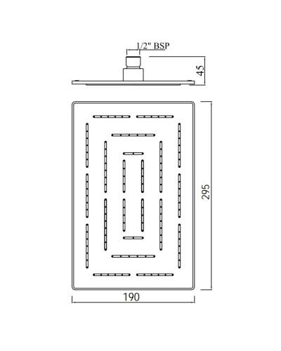 Верхний душ 295х190 мм Jaquar Maze OHS-CHR-1637