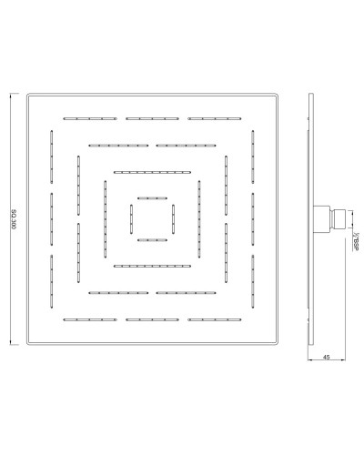 Верхний душ 300 мм Jaquar Maze OHS-CHR-1639