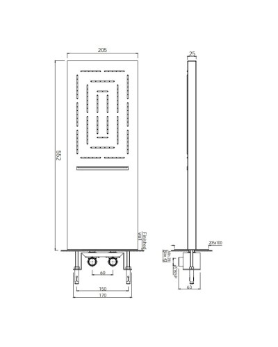 Верхний душ 552х205 мм Jaquar Maze OHS-CHR-1649