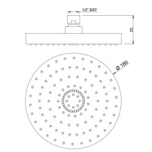 Верхний душ 180 мм Jaquar OHS-CHR-1755