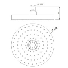 Верхний душ 180 мм Jaquar OHS-CHR-1755