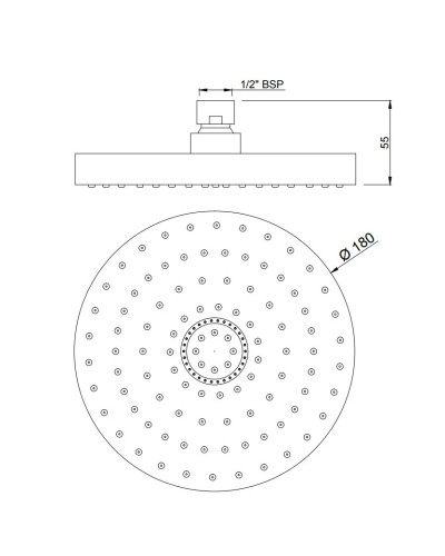 Верхний душ 180 мм Jaquar OHS-CHR-1755