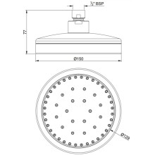 Верхний душ 150 мм Jaquar OHS-CHR-1801