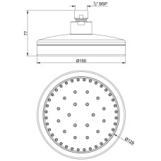 Верхний душ 150 мм Jaquar OHS-CHR-1801
