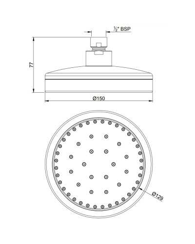 Верхний душ 150 мм Jaquar OHS-CHR-1801