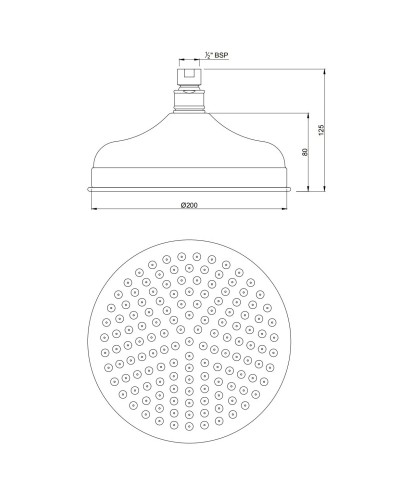 Верхний душ 200 мм Jaquar OHS-CHR-1843