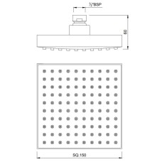 Верхний душ 150 мм Jaquar OHS-CHR-35495