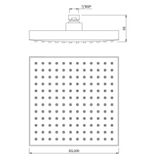 Верхний душ 200 мм Jaquar OHS-CHR-35497