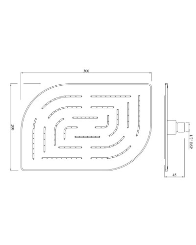 Верхний душ 300х200 мм Jaquar Alive Maze OHS-CHR-85859M