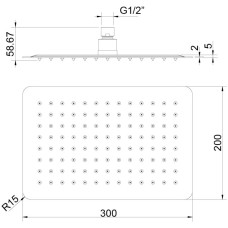 Верхний душ 300х200 мм Timo SW-4013 (T) chrome