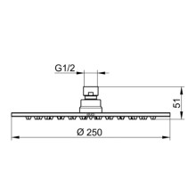 Верхний душ 250 мм KEUCO 59986010201