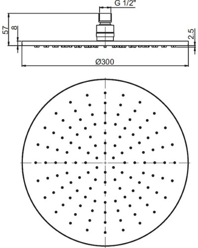 Верхний душ Paini 50CR759/30EBI Хром
