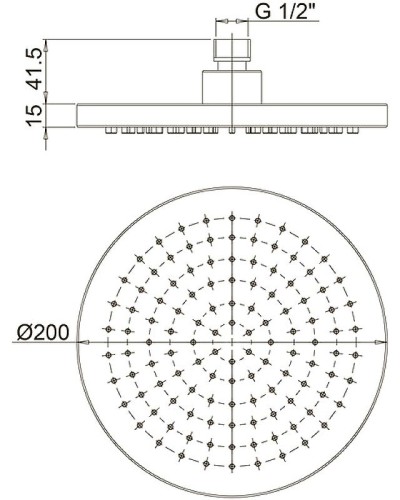 Верхний душ Paini 50CR759TCARE20E Хром