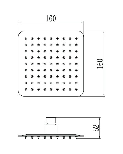 Верхний душ 160 мм Savol S-000F06