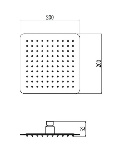 Верхний душ 200 мм Savol S-000F08