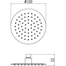 Верхний душ 160 мм Savol S-000Y06
