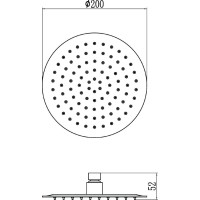 Верхний душ 200 мм Savol S-000Y08
