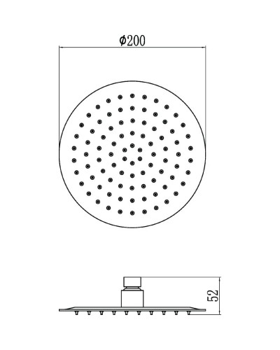 Верхний душ 200 мм Savol S-000Y08