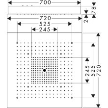 Верхний душ 720х720 мм Axor ShowerSolutions 10625800