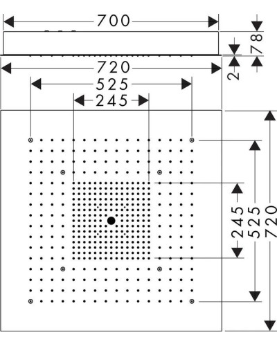 Верхний душ 720х720 мм Axor ShowerSolutions 10625800