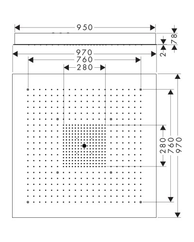 Верхний душ 970x970 мм Axor ShowerSolutions 10621800