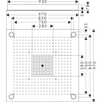 Верхний душ 970х970 мм Axor ShowerSolutions 10623800