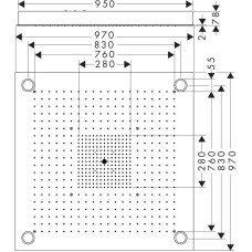 Верхний душ 970х970 мм Axor ShowerSolutions 10623800