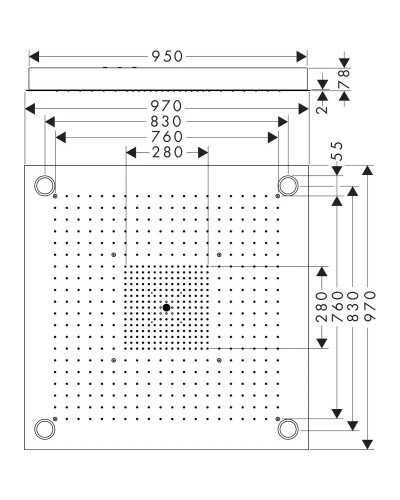 Верхний душ 970х970 мм Axor ShowerSolutions 10623800